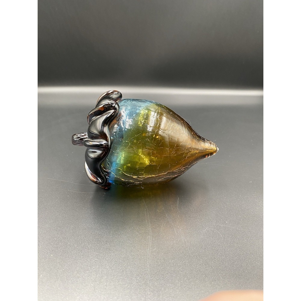 Pier1 Imports Art Glass Collection Acorn Plum/Amber/Blue 5 Inch - Picture 3 of 4